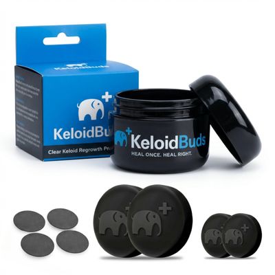 KeloidBuds Pressure Earrings for Keloids - 4 Pieces Ear Magnet Covered with Hypoallergenic Silicone - Keloid Earrings Pressure Clip with Neodymium Magnet Offers Optimal Compression