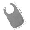 BIUDECO Adult Bib for Eating and Clothing Protector, Reusable Non-slip Waterproof Feeding Bib with Crumb Catcher, Gray Cotton Fabric Suitable for Seniors Mealtime and Daily Use view 2