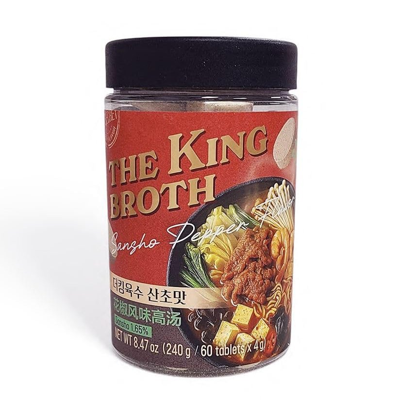 Bomgreen The King Stock Sancho Flavor, 4gx60 count, Tablets Broth, The Refreshing Aroma and Subtle numbing sensation of Sancho (Korean Pepper),Key Ingredients for Malatang, Product of Korea
