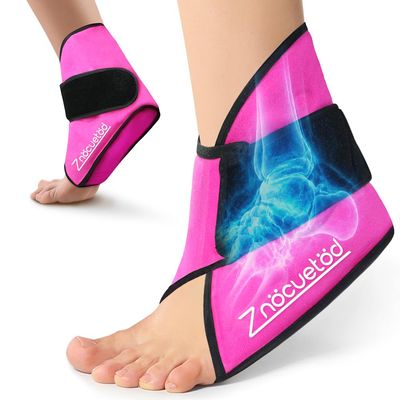 Ankle Ice Pack Wrap for Foot Heel Pain Relief Swelling Reusable Gel Ice Cold Packs Compression for Achilles Tendonitis Plantar Fasciitis Sprained Ankles Swollen Feet Surgery Recovery Heel Spur