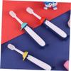 Ciieeo Soft Bristle Toothbrush 3pcs Manual Cartoon Toothbrush Set for Oral Care Ages 3-12 with Colorful Blue Yellow Red Handles, Gentle Cleaning and Dental Hygiene Random Color view 4