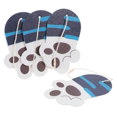 Ciieeo 4pcs Compressed Wood Pulp Cat Paw Sponges for Washing Dishes Soft, Highly Absorbent Kitchen Cleaning Pads with Hanging Rope for Household Use