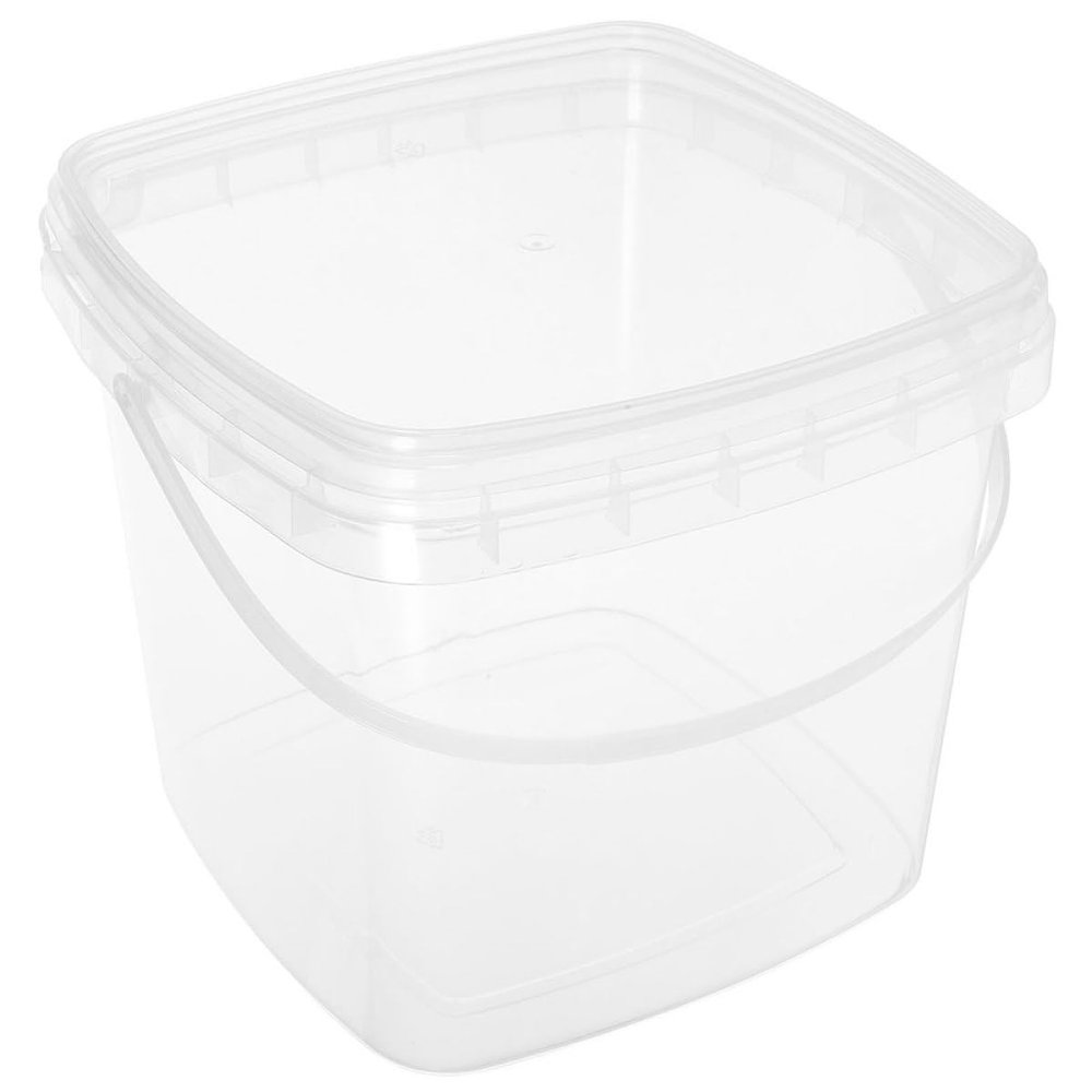 Veemoon Plastic Bucket with Handle 3l Food-Grade Water Storage Container Portable Square Cleaning and Farm Use Bucket with Lid