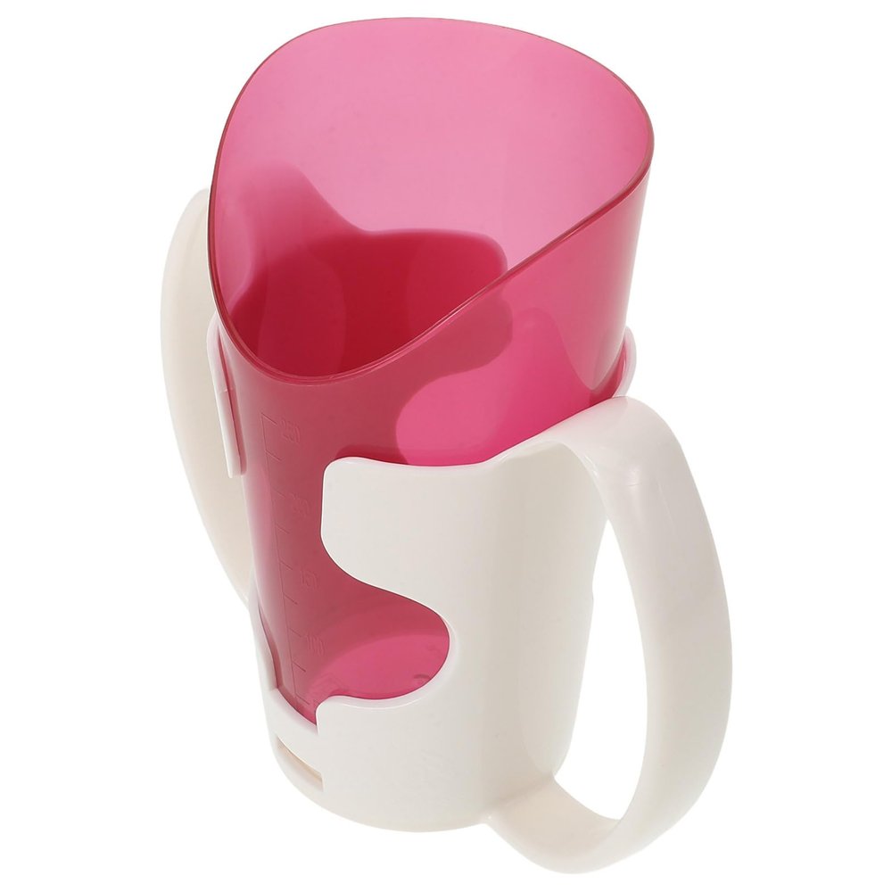 Beatifufu Elderly Feeding Cup with Handles, Anti-spill Liquid Diet Drinking Beaker for Bedridden Patients, Reliable Convalescent Water Cup with Angled Spout for Disabled Adults