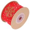 CONGARTENO Christmas Snowflake Wrapping Ribbon 38mm Wide Red Glitter Ribbon 9 Meters for Wrapping Party Decorations DIY Craft Supplies view 1