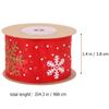 CONGARTENO Christmas Snowflake Wrapping Ribbon 38mm Wide Red Glitter Ribbon 9 Meters for Wrapping Party Decorations DIY Craft Supplies view 2