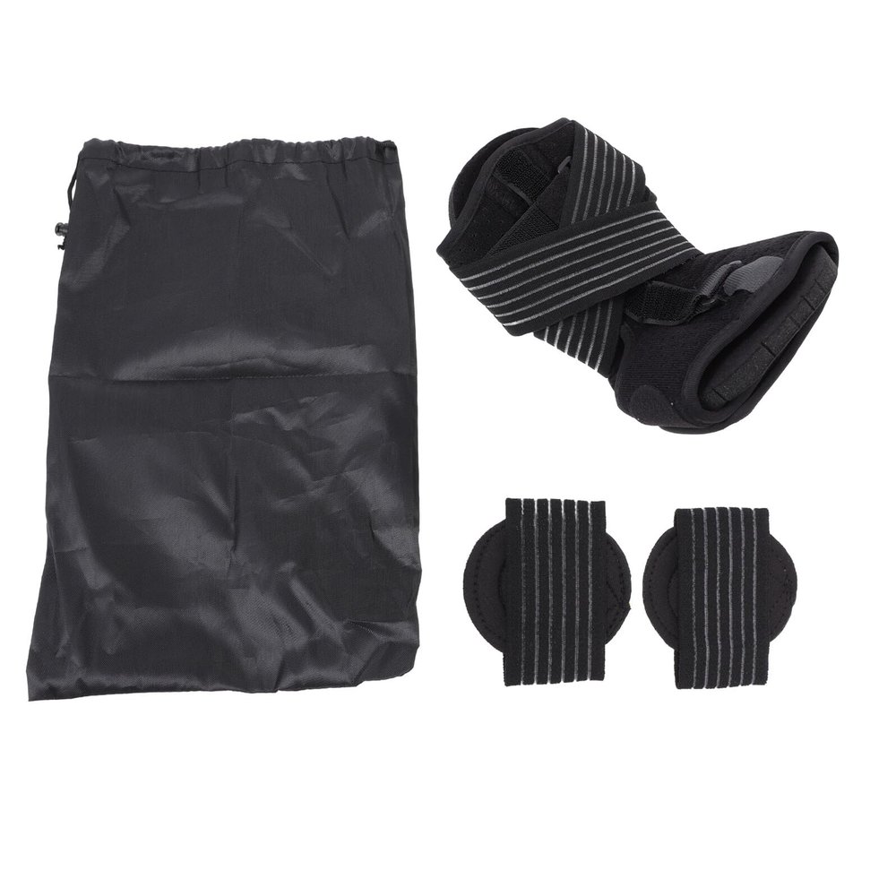 GALPADA Adjustable Feet Drop Brace with Ankle Orthosis Black Plantar Fasciitis Night Splint Set with Green Insoles and Carry Bag for Foot Correction Support
