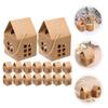 COHEALI Little House Candy Boxes 24pcs Paper Packaging Boxes Hollowed House Shape Candy Container with Handle for Christmas Party Treats and Small Wrapping Supplies view 4