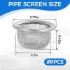 20 pcs 0.5 Inch Pipe Screens Premium Diameter 1/2 inch Pipe Filters Self-Adjustable Filters Stainless Steel Metal Bowl Screens with Storage Box view 2