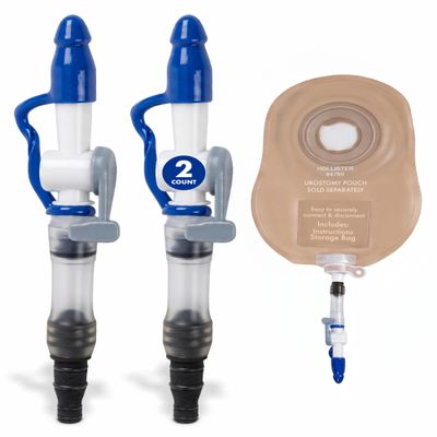 The BobTail Urostomy Bag Drainage Connector Kit, Ostomy Supplies with Valve & Cap for Urine Bags, Urinary Drainage Bag Accessory Compatible with Hollister and Convatec Ostomy Bags & Urostomy Systems