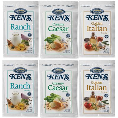 20 Count Combo | Salad Dressing Packets | Individual Single-Serve Condiment Packets | 1.5 oz Per Pouch (Creamy Core)