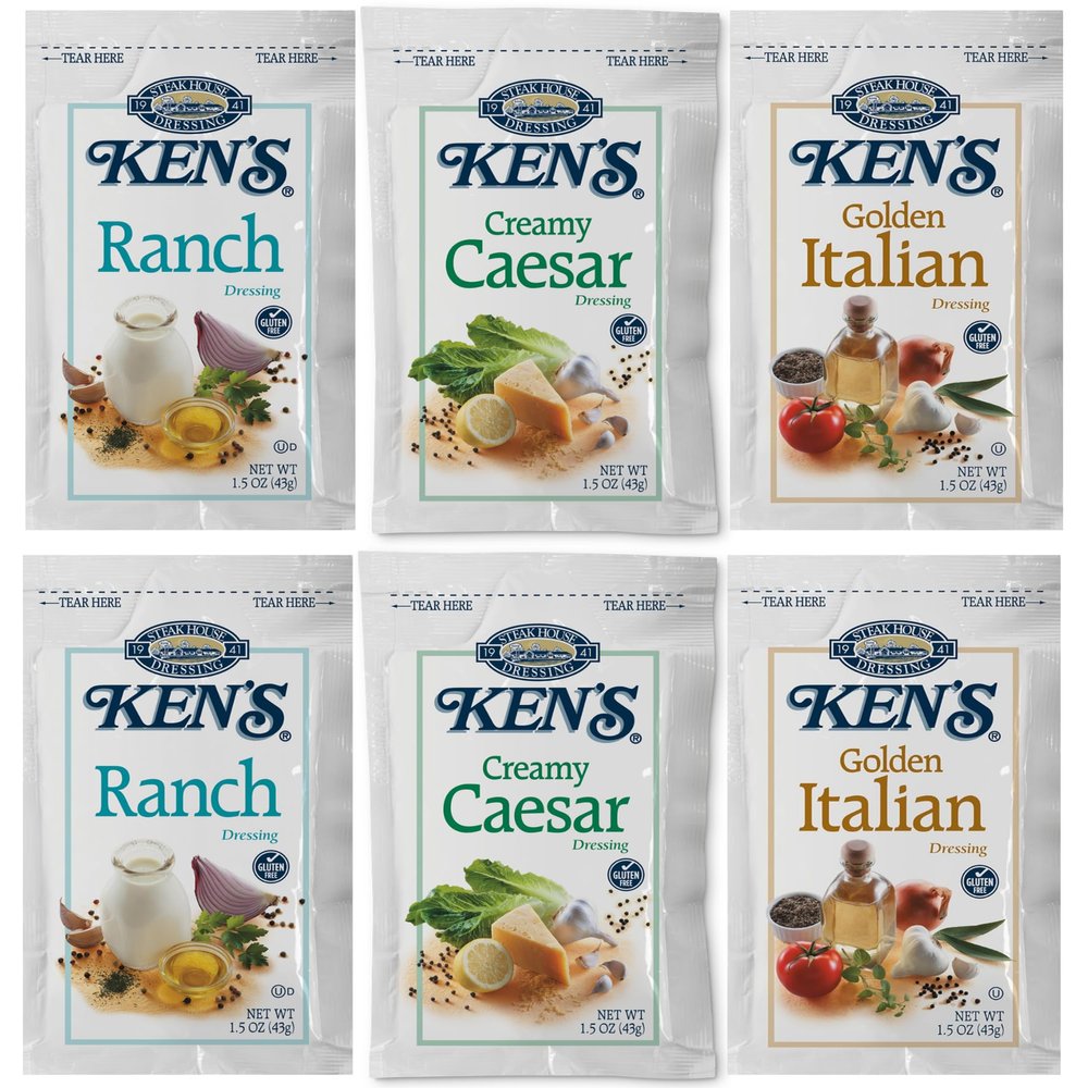 20 Count Combo | Salad Dressing Packets | Individual Single-Serve Condiment Packets | 1.5 oz Per Pouch (Creamy Core)