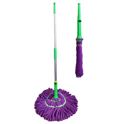 Absorbent Twist Mop - Floor Cleaning Tool, Absorbent Head for Fast Liquid Pickup, Easy Wring Handle with Telescopic Pole, Household Mop for Bedroom Kitchen Home Use