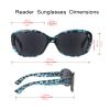 YsorrisoX 3 Pack Reading Sunglasses for Women Full Lens Non Bifocals Cat-Eye (1 Black & 1 Blue Tortoise & 1 Brown Tortoise, 2.25) view 3