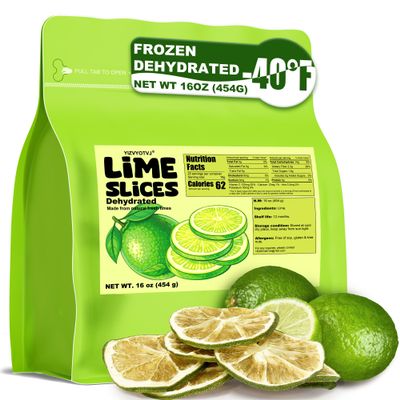 Dehydrated Lime Slices 16 oz (Pack of 1) | All Natural, No Additives No Sugar | Dried Fruit for Cocktail Garnish, Drinks, Tea, Baking & Cooking | Dry Limes for Potpourri, Simmer Pot, Candle & Craft Decor