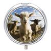Cute Goat Pill Box Round Small Pill Case Compact Travel Pills Container Daily Mini Pills Organizer Portable Mini Medicine Storage for Storing Vitamins Supplements view 1