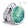 Green Sea Blue Seaweed Pill Case with 3 Compartments Round Pill Box Cute Travel Pills Container Mini Pills Organizer Pocket Mini Medicine Storage for Storing Vitamins Supplements view 2