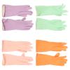 EXAOMBLE 4 Pairs Household Latex Cleaning Gloves M Size Reusable Dishwashing Gloves for Kitchen and Bathroom for Washing Dishes view 1