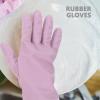 EXAOMBLE 4 Pairs Household Latex Cleaning Gloves M Size Reusable Dishwashing Gloves for Kitchen and Bathroom for Washing Dishes view 4