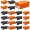 24 Pack Mini Sneaker Boxes for Party Favors 6.1 x 3.9 x 2.5 Inch Mini Shoe Gifts Boxes for Candies Cookies Snacks Sports Small Gift Case with Label for Wedding , Holiday, Birthday Party Favor (Black & Orange) view 1