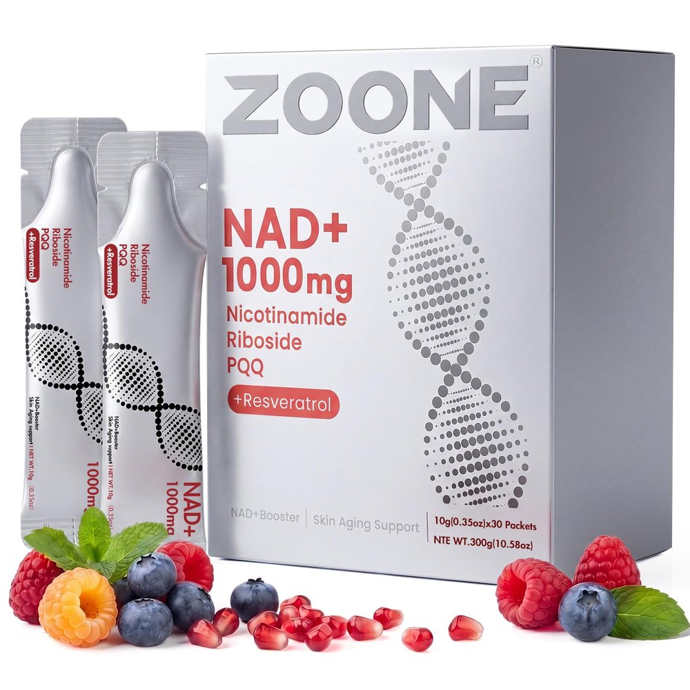 Zoone Updated NAD Plus 1000mg Liquid Supplement for Women & Men, 30 Packets
