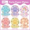 60Pcs Dog Paw Print Paper Plates 9" Disposable Heavy Duty Paper Plates view 4