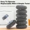 Comfort Grip Soap Dispensing Kitchen Scrub, Soap Dispenser Dish Brush with Cleaning Balls, Replaceable Brush Heads, Non-Slip Handle for Cleaning Dishes, Pots, Pans & Sinks (1+4brush Head) view 3