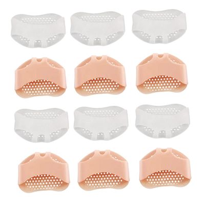 MUCKLILY Silicone Forefoot Half Foot Pads 6 Pairs Set Non-Slip Shoe Cushions Soft Honeycomb Ball of Foot Insoles for High Heels Relief and Anti-Fatigue Use Random Color