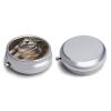 Wild Wild Gray Wolf Pill Box Round Small Pill Case Compact Travel Pills Container Daily Mini Pills Organizer Portable Mini Medicine Storage for Storing Vitamins Supplements view 3