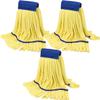 Heavy Duty Commercial Mop Head Replacement Microfiber Tube Mop Heads for Floor Cleaning: 3 Packs Looped End Wet Mop Head Refill for Home Commercial Industrial Use (Yellow) view 1