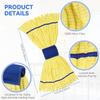 Heavy Duty Commercial Mop Head Replacement Microfiber Tube Mop Heads for Floor Cleaning: 3 Packs Looped End Wet Mop Head Refill for Home Commercial Industrial Use (Yellow) view 2