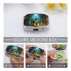 Golden Cobra in Egyptian Pyramid Pill Organizer with Mirror 2 Compartments Waterproof Pill Case for Purse Pocket Non-Slip Grip Travel Medicine Organizer Container Box for Vitamin Fish Oil Supplement view 4