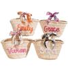 Personalized Straw Handbag, Custom Embroidery Name Boho Straw Bags Bachelorette Party Gift Basket,Custom Bridesmaid Handheld Gift Basket view 1