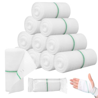 12 Pack Gauze Rolls Bandages 3" x 4.1yd Individually Wrapped Rolled Bandage Mummy Wraps Breathable for Wound Care
