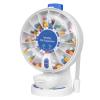 14-Day Push Button Pill Dispenser for Seniors & Caregivers | Standing or Wall-Mount Medication Organizer with Child Lock, 14 Large Compartments for Fish Oil, Vitamins, Medicine, or Supplements, Blue view 1