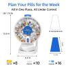 14-Day Push Button Pill Dispenser for Seniors & Caregivers | Standing or Wall-Mount Medication Organizer with Child Lock, 14 Large Compartments for Fish Oil, Vitamins, Medicine, or Supplements, Blue view 2