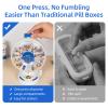 14-Day Push Button Pill Dispenser for Seniors & Caregivers | Standing or Wall-Mount Medication Organizer with Child Lock, 14 Large Compartments for Fish Oil, Vitamins, Medicine, or Supplements, Blue view 3