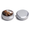 Louvre Museum in Paris Pill Case with 3 Compartments Round Pill Box Cute Travel Pills Container Mini Pills Organizer Pocket Mini Medicine Storage for Storing Vitamins Supplements view 3
