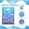 100 Pcs Winter Snowflake Party Favor Bags with Handles Plastic Blue Purple Snowflake Goodie Candy Gift Bags Bulk Reusable Treat Bags for Christmas Birthday Winter Wonderland Frozen Themed Party Decor view 3