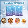 100 Pcs Winter Snowflake Party Favor Bags with Handles Plastic Blue Purple Snowflake Goodie Candy Gift Bags Bulk Reusable Treat Bags for Christmas Birthday Winter Wonderland Frozen Themed Party Decor view 4