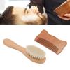 Ahgsup Baby Wooden Brush, Natural Wool Brush, Exquisite Design, Baby Hair Set With Wooden Comb, for Scalp Massage view 4