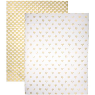 BEBEMOKO Christmas Wrapping Paper Tissue Sheets 10pcs, Gold and White Thin Floral Packaging Paper for Wrap, DIY Crafting, Birthday and Holiday Presents, Xmas Packaging Supplies