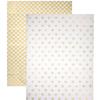 BEBEMOKO Christmas Wrapping Paper Tissue Sheets 10pcs, Gold and White Thin Floral Packaging Paper for Wrap, DIY Crafting, Birthday and Holiday Presents, Xmas Packaging Supplies view 1