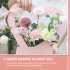BAZEITFLOW Heart Shape Bouquet Packing Boxes 3pcs, Pink Paper Floral Boxes 30x29.5x7cm, Waterproof Handheld Flower Cases for Valentines Day and Wedding Decor view 4