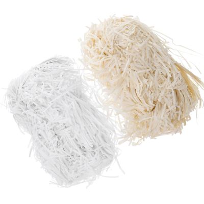 ARTIBETTER Box Filler Paper Shreds 2pcs White and Cream Shredded Paper Basket Filler for Boxes and Party Decorations DIY Wrapping Supplies