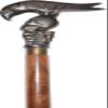 Dolchi Vintage Eagle Head Folding Walking Stick Cane | 3-Piece Wooden Shaft with Metal Screw Joints | Fixed Length Support Cane | Classic Collectible Design view 1