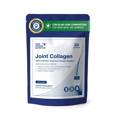 Pure Powder Nutrition Joint Collagen with FORTIGEL Bioactive Collagen Peptides for Joint Function & Comfort | 50 Serves (No Flavor) | Powder