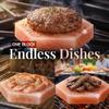 UMAID Sizzle Block Himalayan Salt Block for Burgers 2 Pack Grill Cooking Stone Even Searing for Juicy, Crispy Burgers Food Grade Salt Slab for BBQ, Grilling, Oven & Stovetop with Recipe Booklet view 4