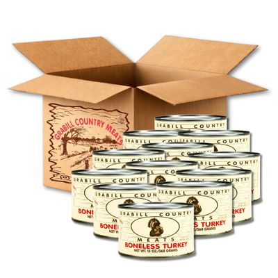 Grabill Country Meats - Pack of 12 - Boneless Turkey - Fully Cooked & Ready To Eat - 13 oz. Cans Boxed