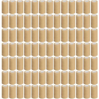 Treela 64 Pack 3" x 5 Yards Self Adhesive Cohesive Bandage Wraps, Elastic Breathable Athletic Tape, Flexible Self Adherent Bandage Rolls for Wrist, Ankle, Fingers, Sports & Pets (Beige)